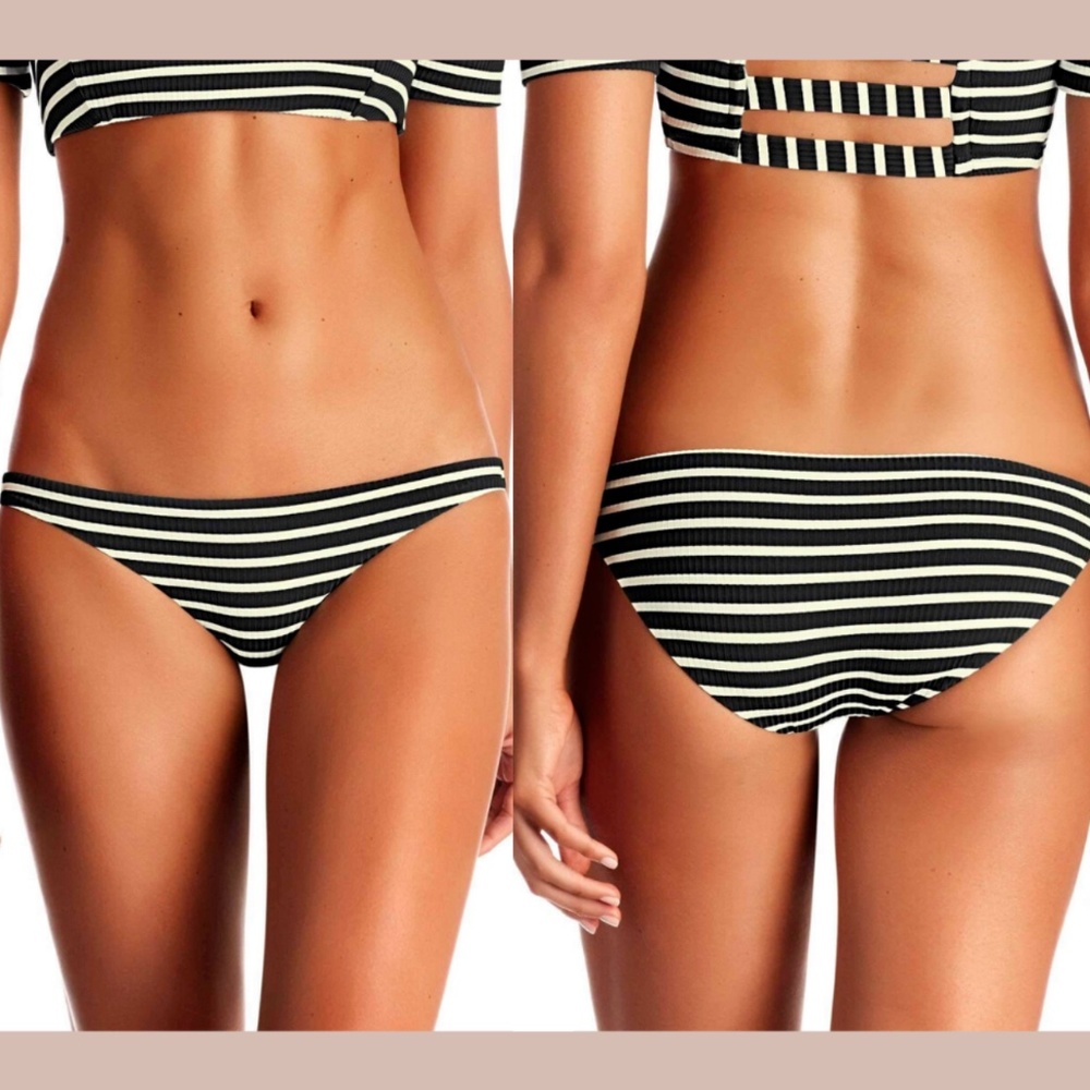 NEW Vitamin A Luciana‎ Ribbed Bottom in Marin Stripe Black [SZ XS/4 ]